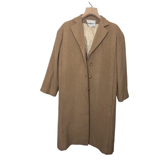 Vintage Saks Fifth Avenue Tan Camel Hair Fleurette Coat Women’s Sz Small - Picture 1 of 14